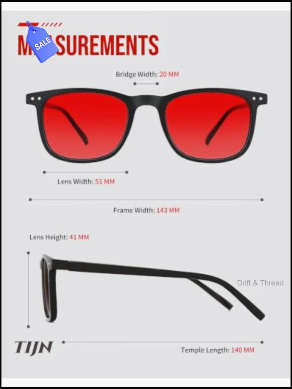 Red Lens Blue Light Blocking Glasses Square Frame Computer Gaming
